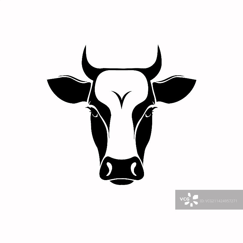 简约风奶牛线条艺术符号图片素材