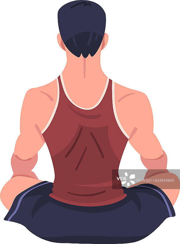 男人莲花坐冥想图片素材