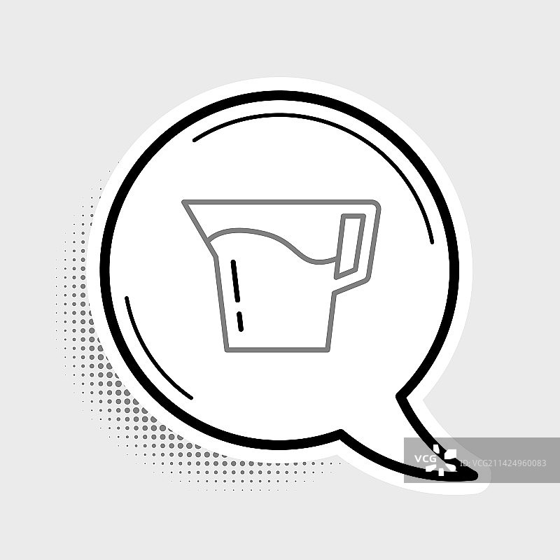 带水的玻璃杯线条图标图片素材