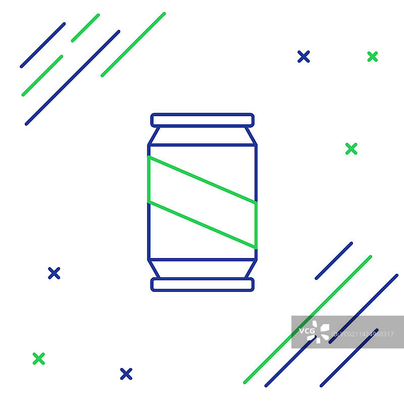 白色背景上的线条啤酒罐图标图片素材