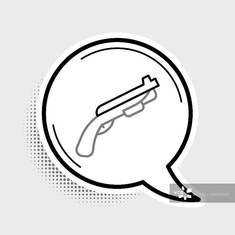 灰色背景上的警察霰弹枪线性图标图片素材