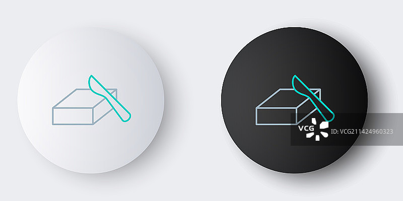 灰色背景上的黄油碟线条图标图片素材