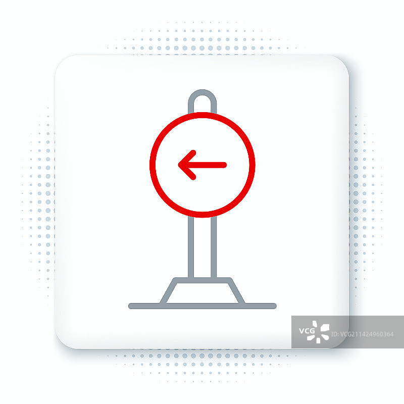 线条交通标志左转弯警告图标图片素材