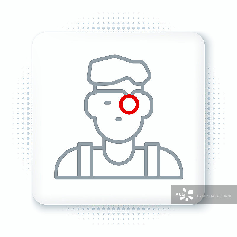 白色背景上隔离的线条珠宝商男人图标图片素材