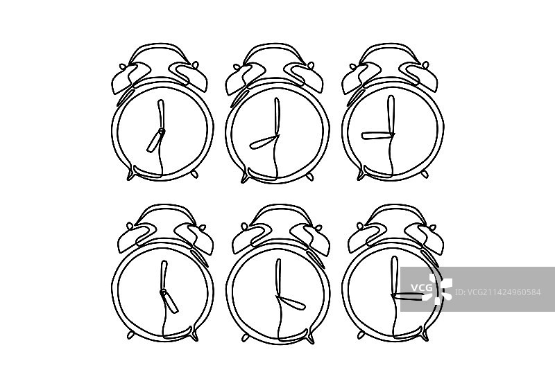 闹钟合集设计连续一体图片素材