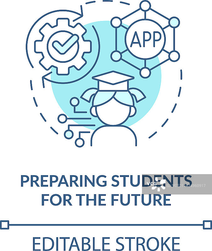 为未来准备学生青绿色概念图片素材