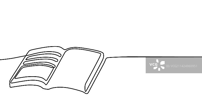 书籍单线连续手绘banner图片素材