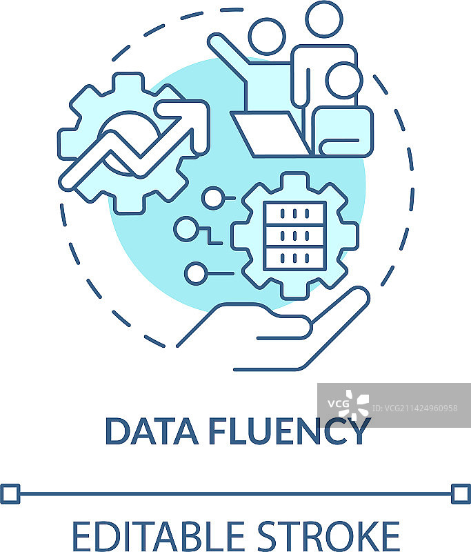 流畅数据绿松石概念图标图片素材