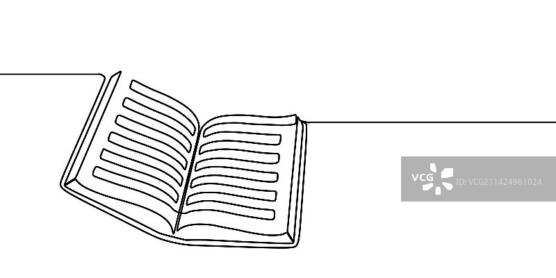 书籍单线连续手绘banner图片素材