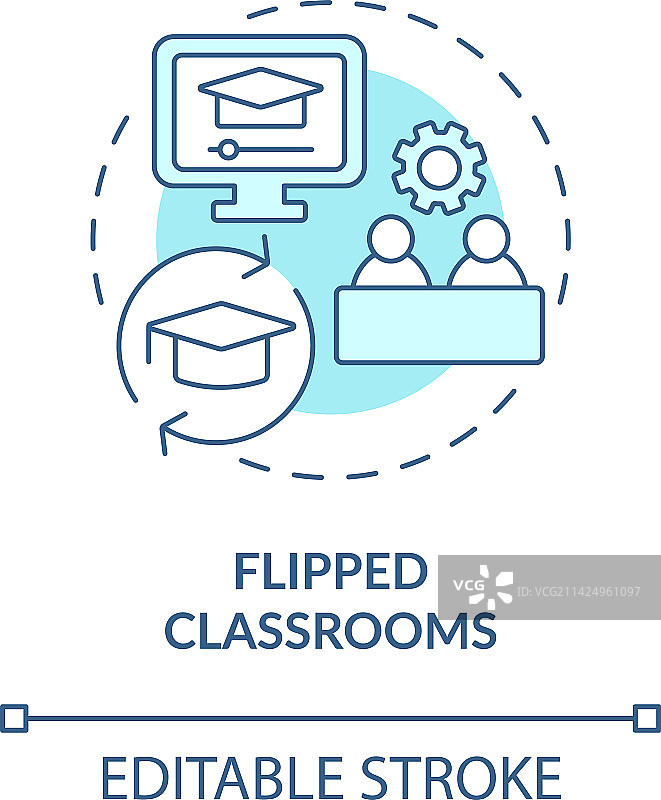 翻转课堂绿松石概念图标图片素材