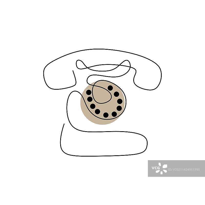 旧电话单线连续设计图片素材