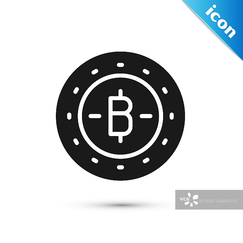 灰色比特币加密货币硬币图标图片素材
