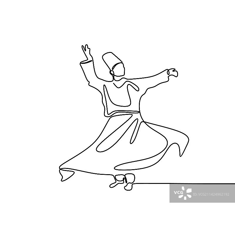 单线绘制的旋转苦行僧图片素材