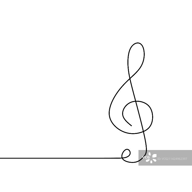 G谱号音乐连续线条标志图片素材