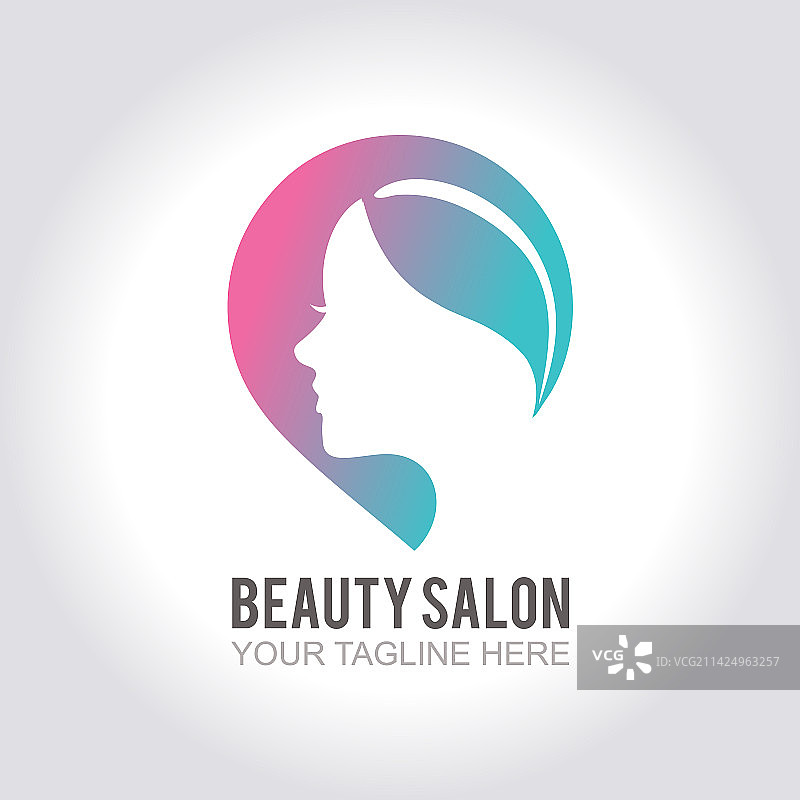 带有女性形象的美容院Logo模板图片素材