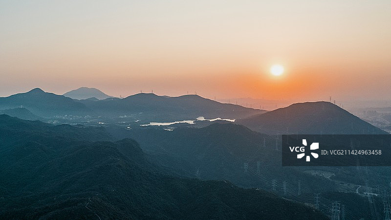 深圳坪山日落美景图片素材