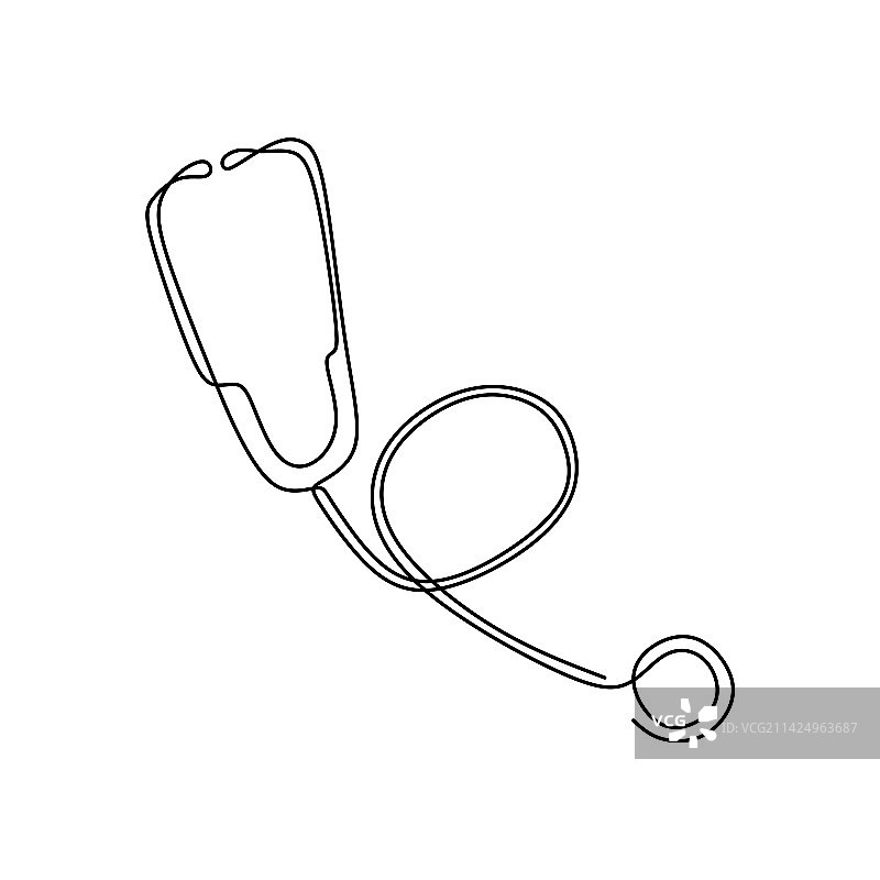 听诊器单线logo设计图片素材