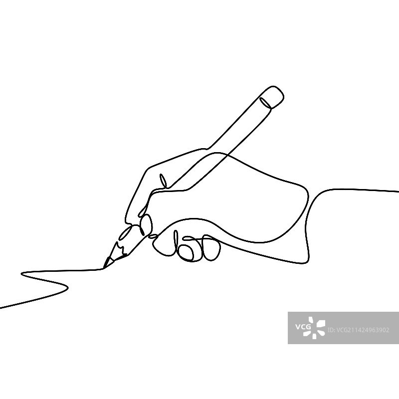 手掌手指单线连续画图片素材