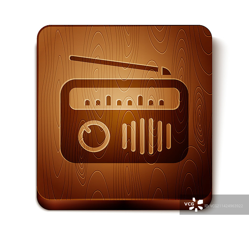 白色背景上的棕色天线收音机图标图片素材