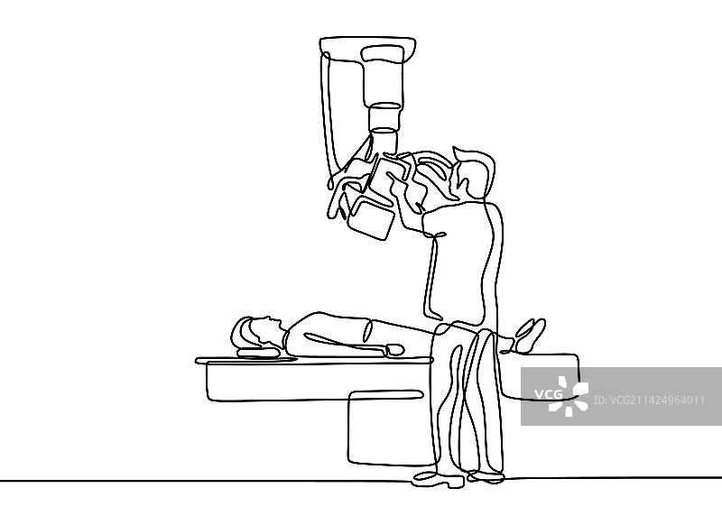 医疗专利的连续单线绘画图片素材