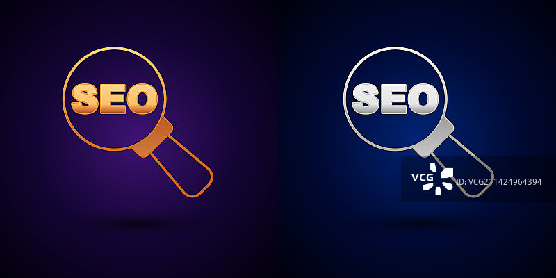 金色和银色SEO优化图标图片素材