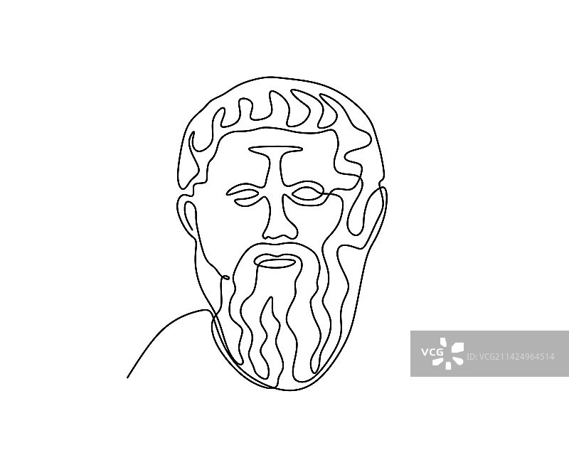 柏拉图极简连续单线画图片素材