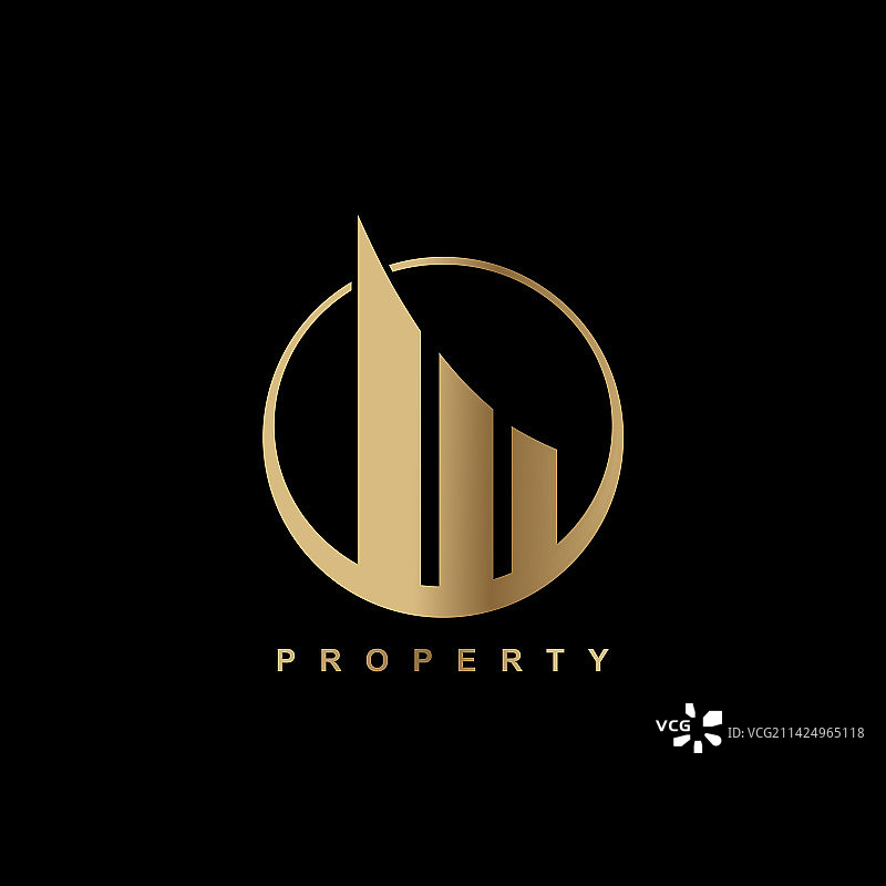 金色建筑房地产Logo图标概念图片素材