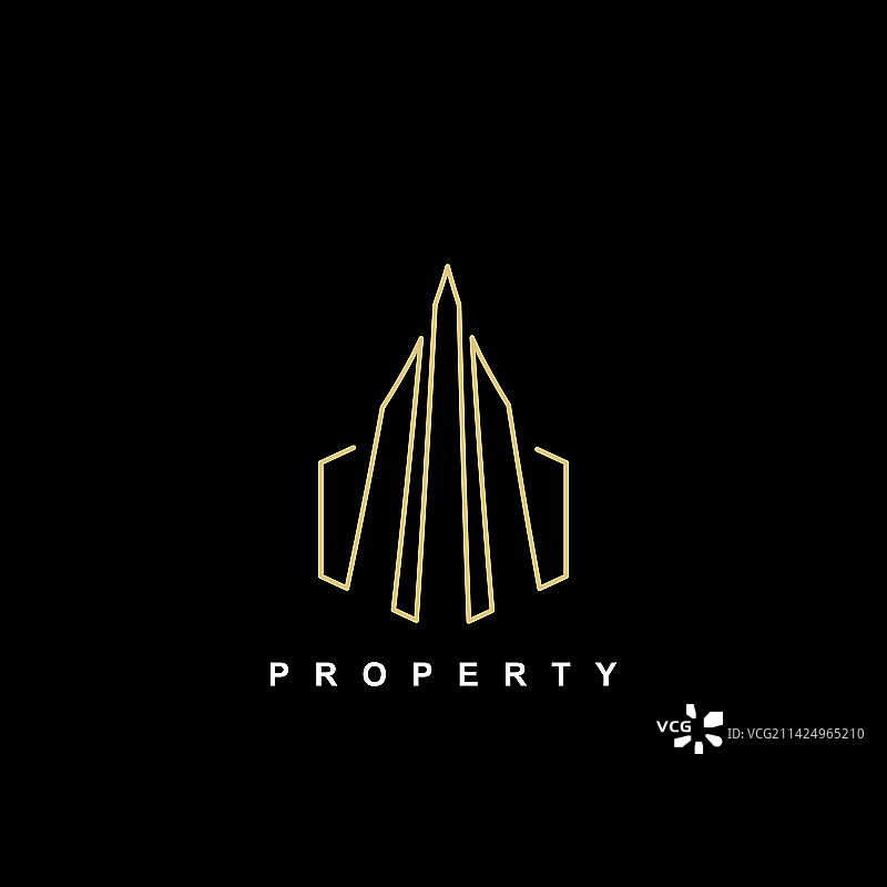 金色房产建筑标志图标模板图片素材