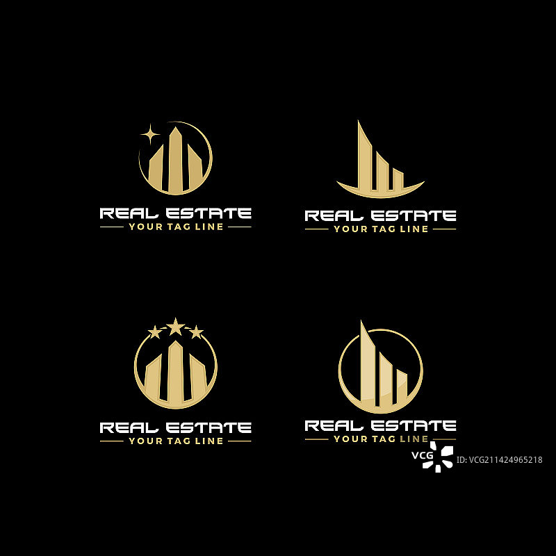 房地产企业建筑Logo模板图片素材