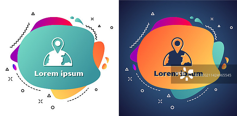 白色地球仪位置图标图片素材