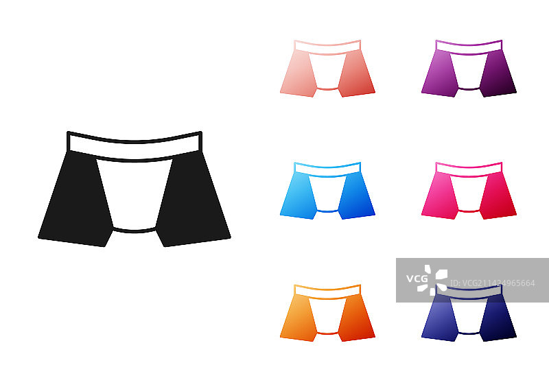 黑色男士内裤图标，白色背景图片素材