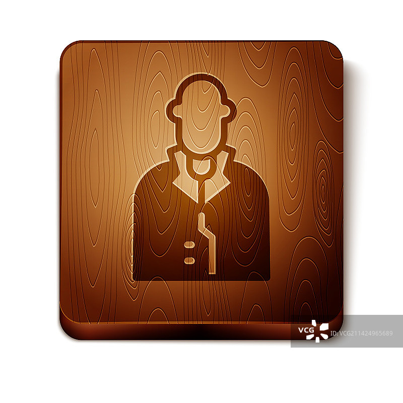 白色背景上的棕色房地产经纪人图标图片素材