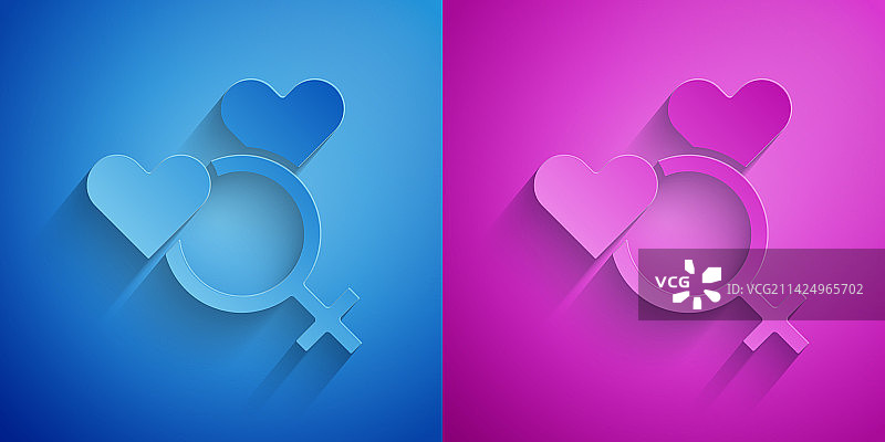 剪纸风格女性性别符号图标图片素材