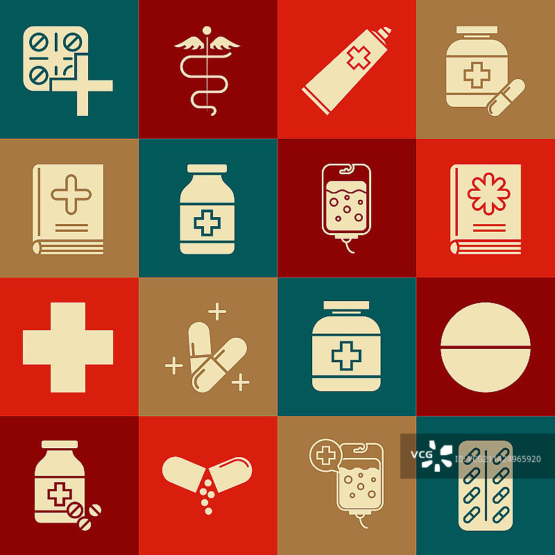 泡罩包装的药丸或片剂套装图片素材