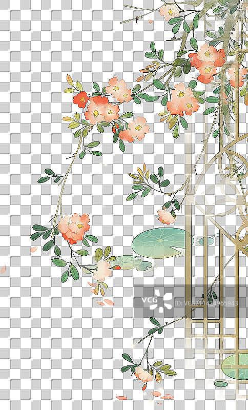 中国风花鸟装饰插画图片素材