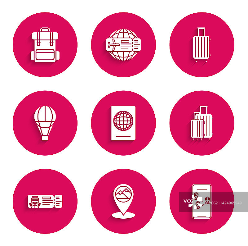 带有生物识别数据地图指针的护照图片素材