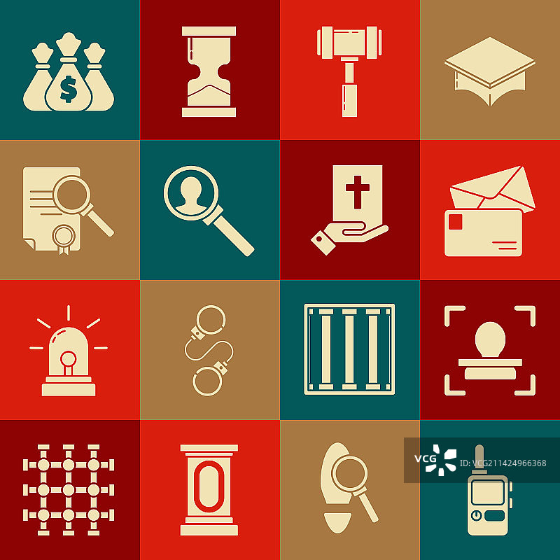 对讲机面部识别信封图标合集图片素材