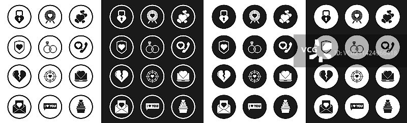 心形婚戒与盾牌城堡图片素材