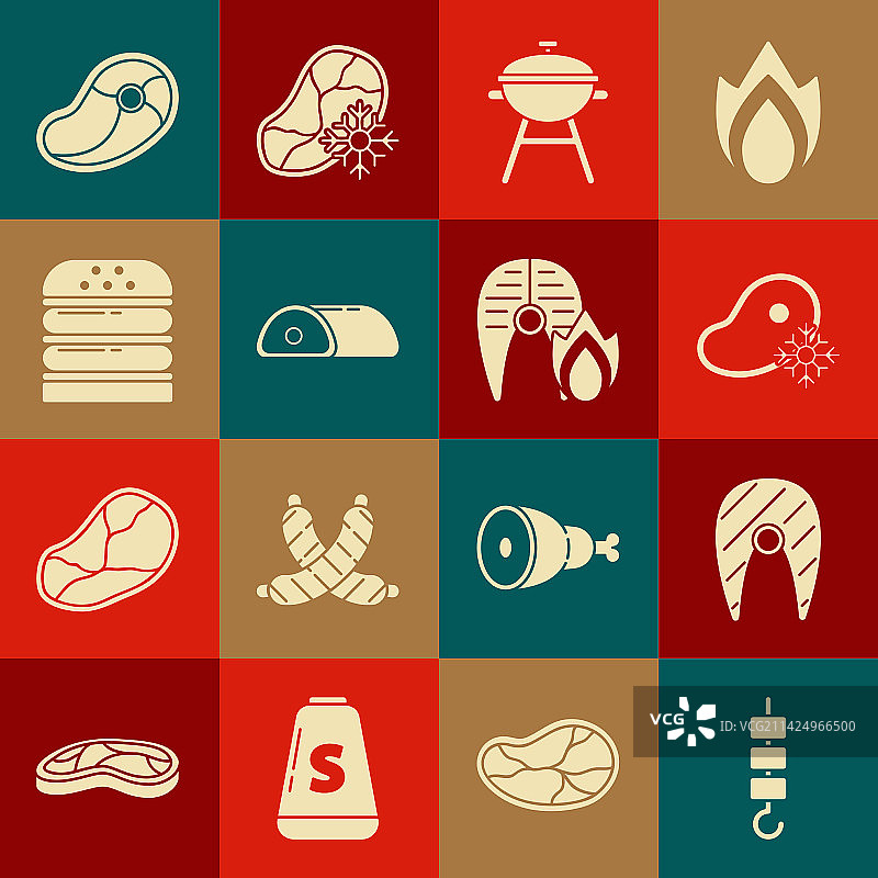 烤串肉串鱼肉图片素材