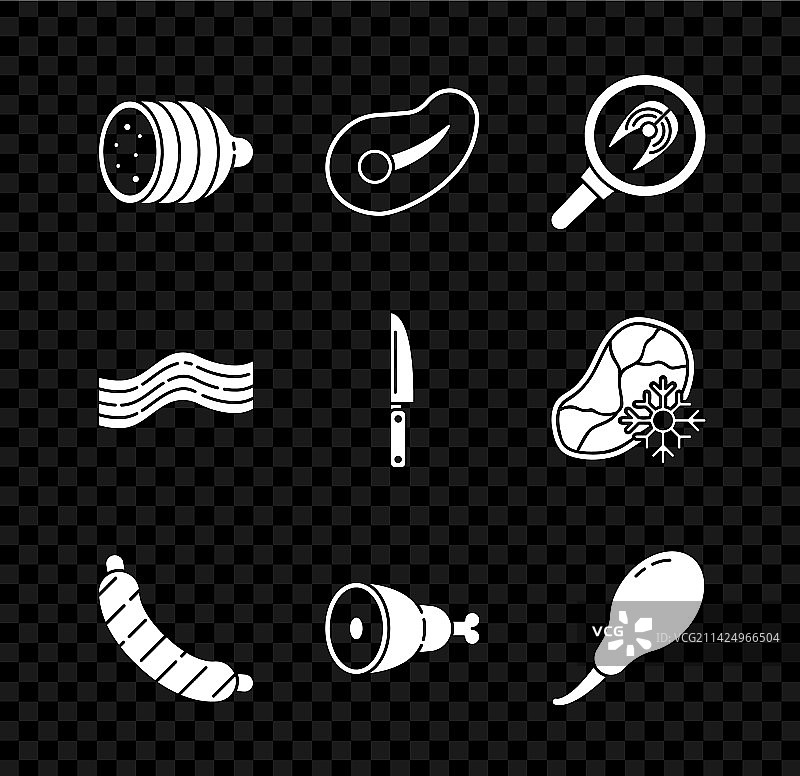 香肠牛排肉类鱼排组合图片素材