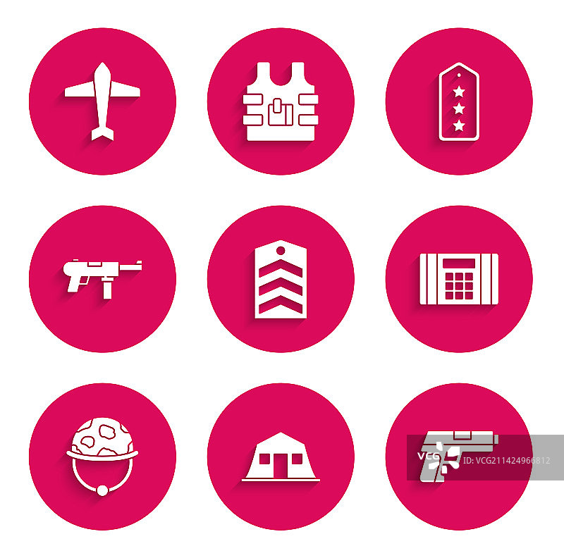 人字形军营手枪图标图片素材