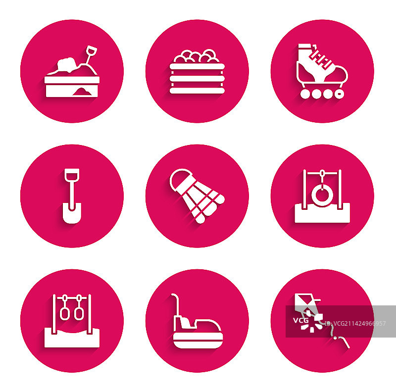 羽毛球航天飞机碰碰车风筝车套装图片素材