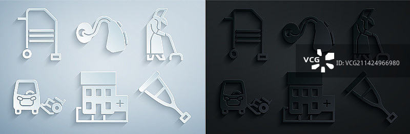 医院建筑祖母医疗套装图片素材