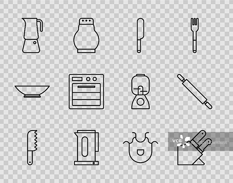 面包刀，带柄水壶等图片素材