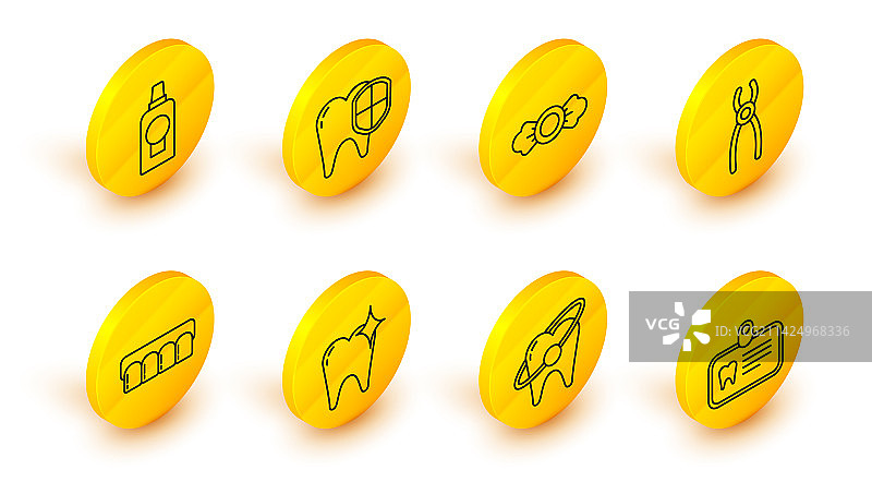 包含牙齿美白牙齿的线性身份证卡图片素材