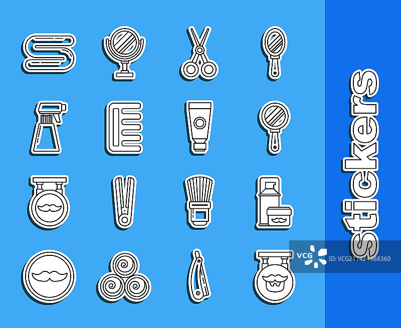 理发店剃须凝胶泡沫手镜系列图片素材