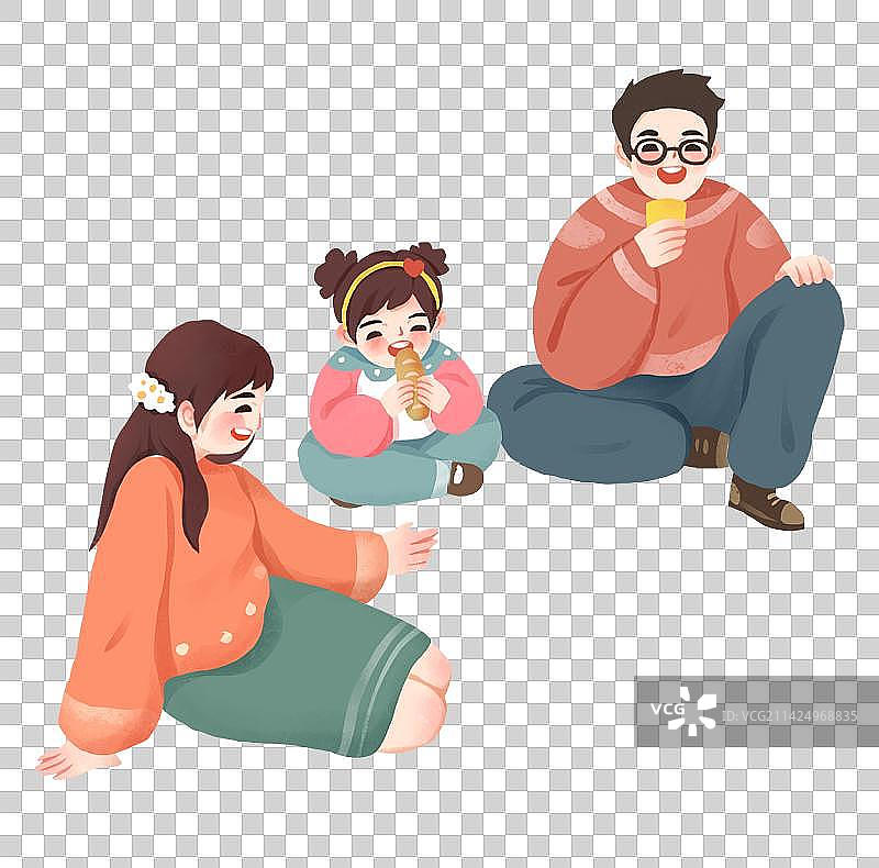 春天露营插画元素人物场景图片素材