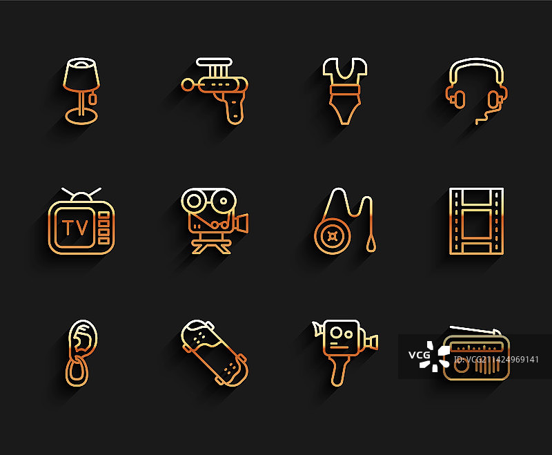 耳朵耳环滑板技巧地板线条组合图片素材