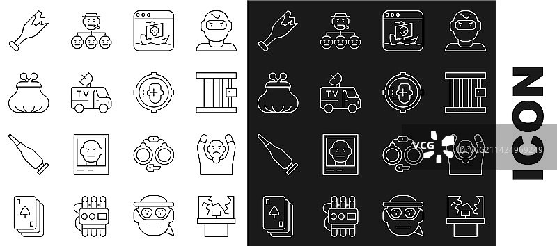 窗户、小偷投降裂纹图案图片素材