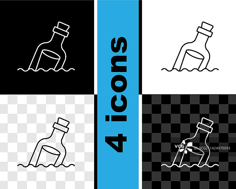 水中漂流瓶图片素材